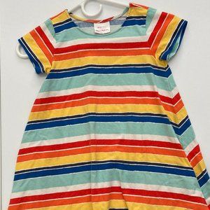 Hanna Andersson striped multi-colored short sleeve dress, size 120cm or 6-7